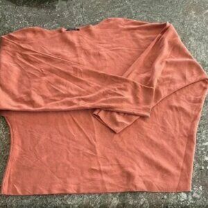 Lafayette 148 Dolman Sleeve Boat Neck Asymmetrical Long Sleeve Top Blouse Sz L